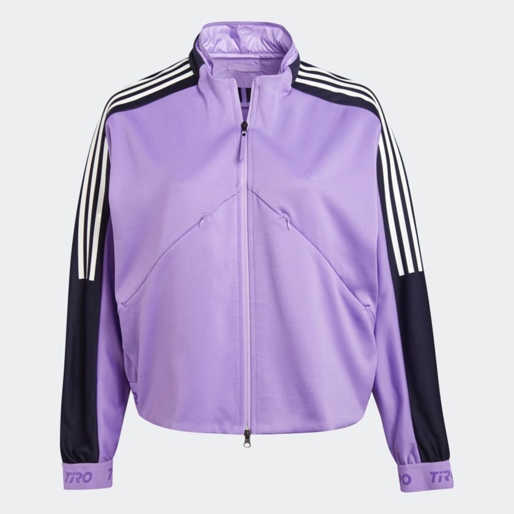 Adidas Women Tiro Suit Up Advanced Track Top Lilac Black Bomber Jacket Full Zip